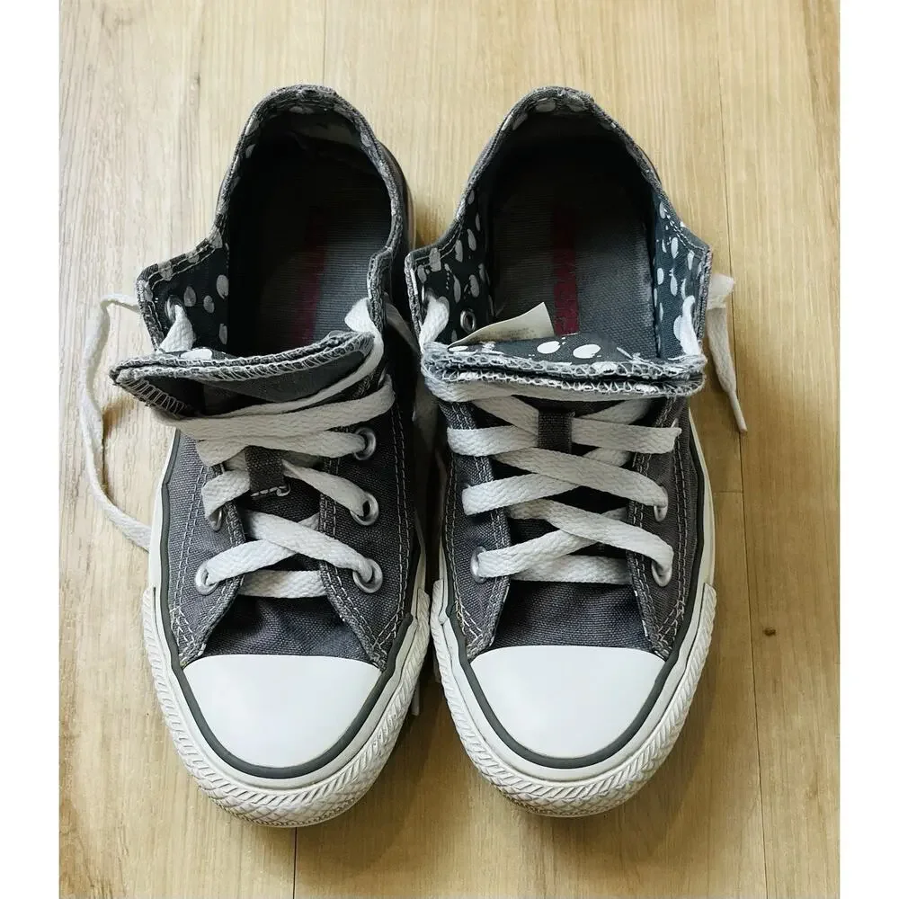 Converse Chuck Taylor All Star Grey Double Tongue Low Top Sneakers Size 5 US
